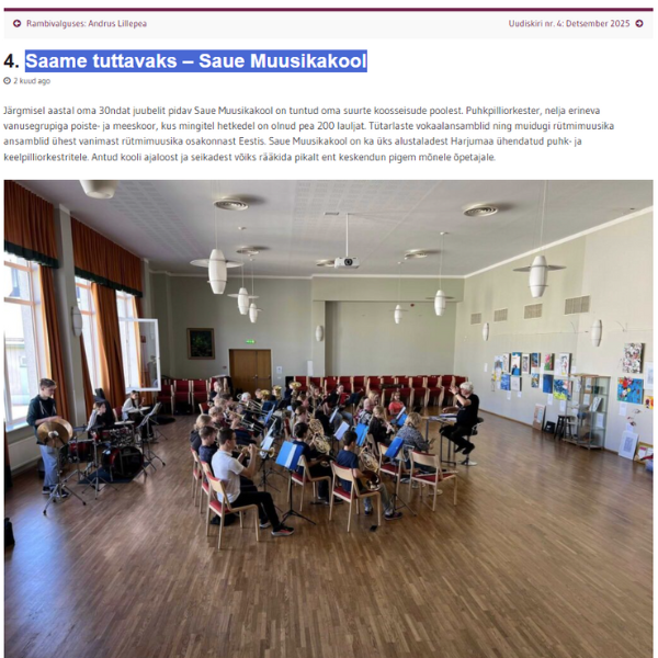 Saame tuttavaks Saue muusikakool