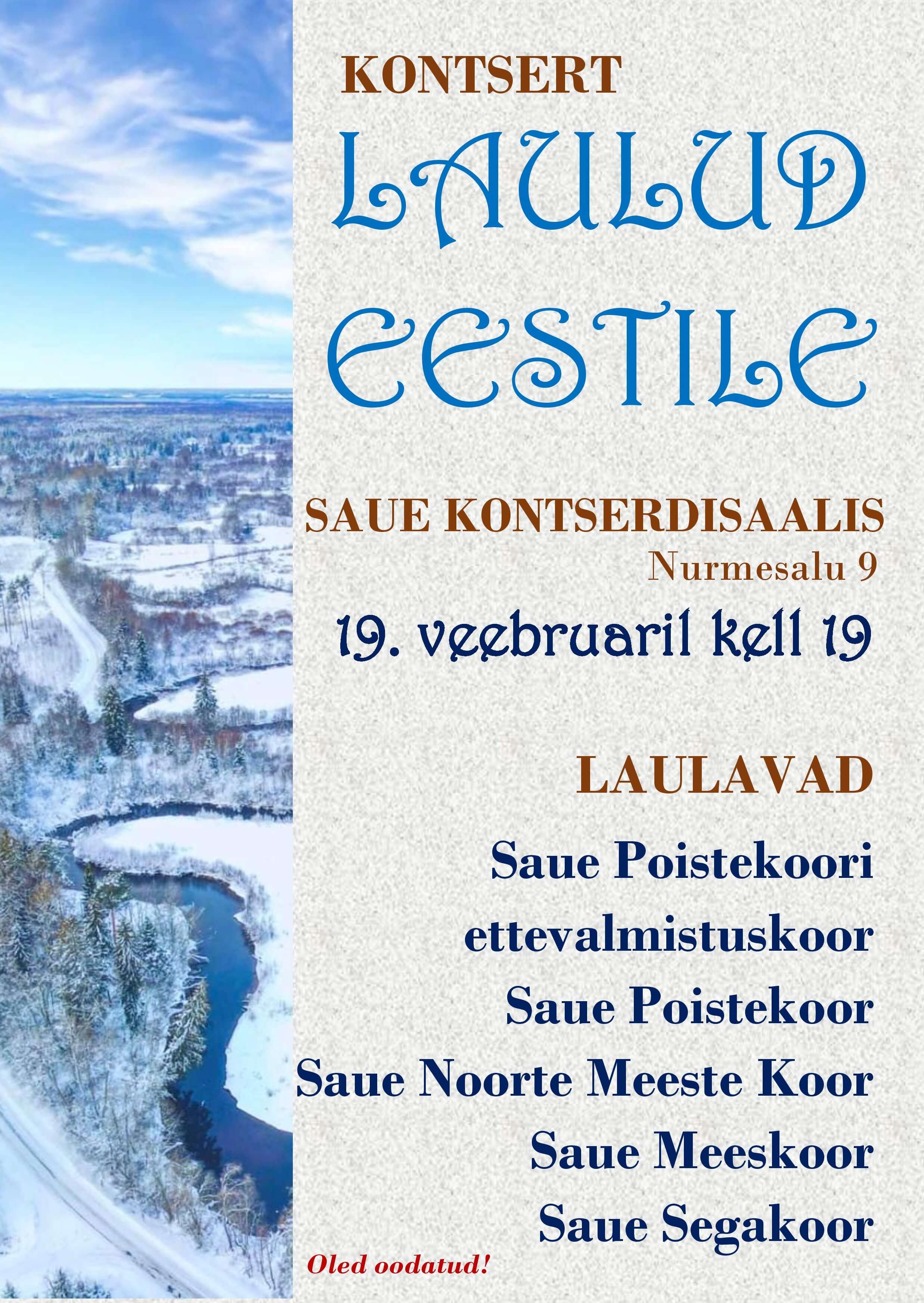 laulud Eestile 19.02.2026 plakat 1